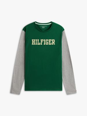 Tommy Hilfiger Uzun Kollu Rəngli Blok Hilfiger Köynəyi, Bəzəkli Yaşıl