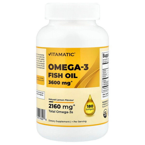 Vitamatic Omega-3 Balıq Yağı Təbii Limon 180 Softjel
