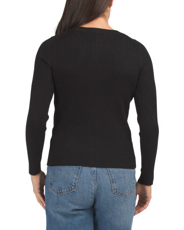 METRIC KNITS Ribbed Cardigan
