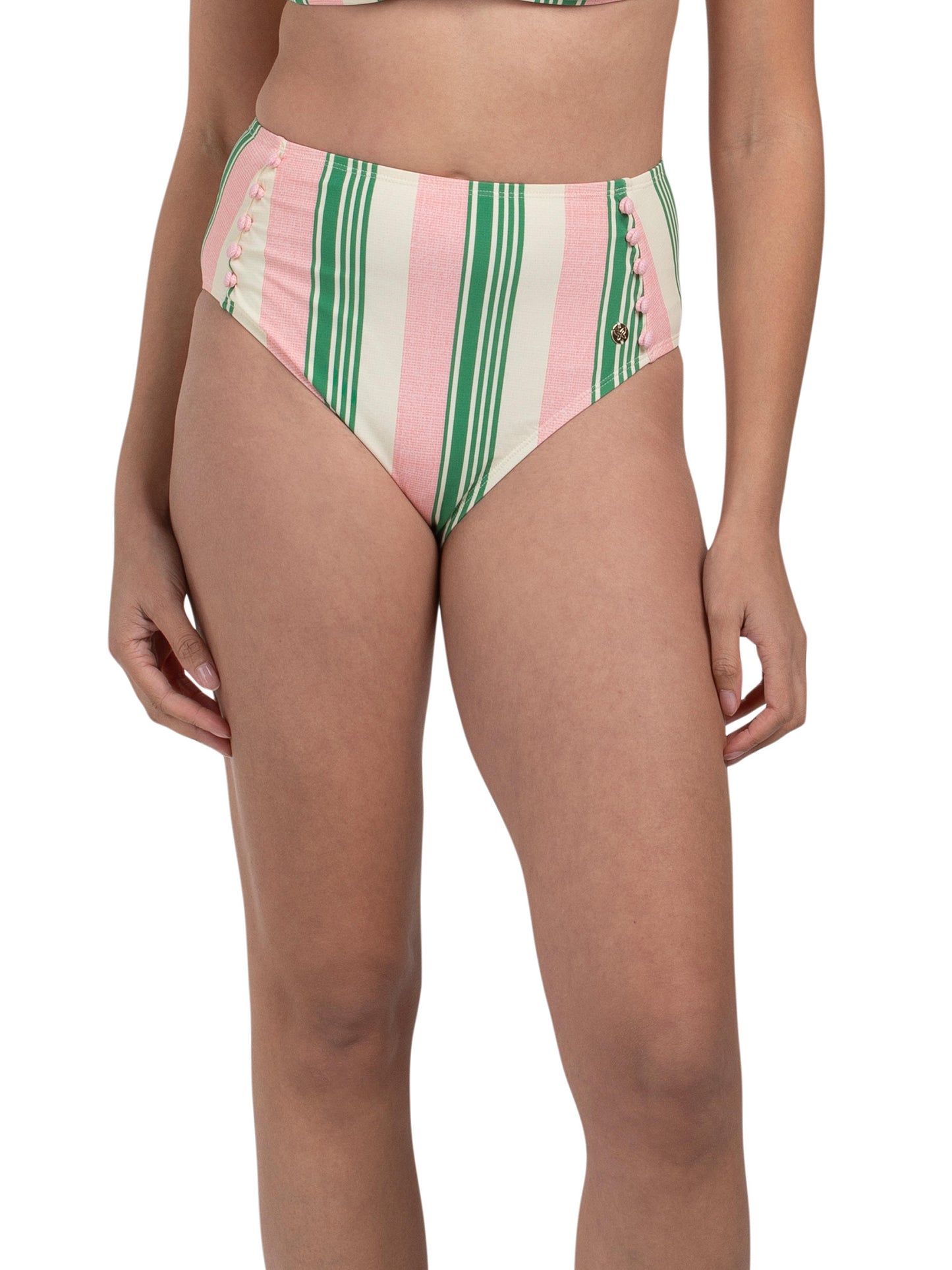 CECE Düymə Detaylı Yüksək Bel Bikini Alt