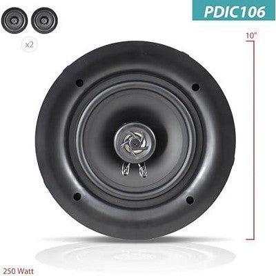 Pyle 10" Tavan Montan Dinamikləri - 2 Yollu Tam Diapazon Səs Stereo Dinamik Audio Sistemi Elektronik Krossoverli