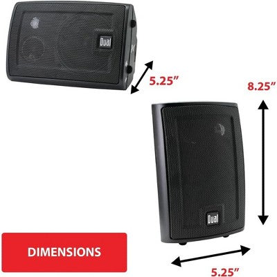 Pyle Home Dual Electronics Qara 4 İnç 3-Yollu Yüksək Performanslı Açıq Hava və Daxili Dinamiklər
