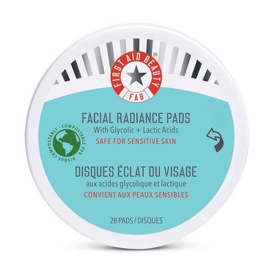 FIRST AID BEAUTY Həssas və Normal Dəri üçün Zərif Eksfoliyant Üz Pətləkləri - Ətrsiz - 28ct