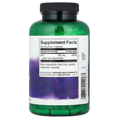 Swanson Zinc Gluconate 50 Mg 250 Kapsul