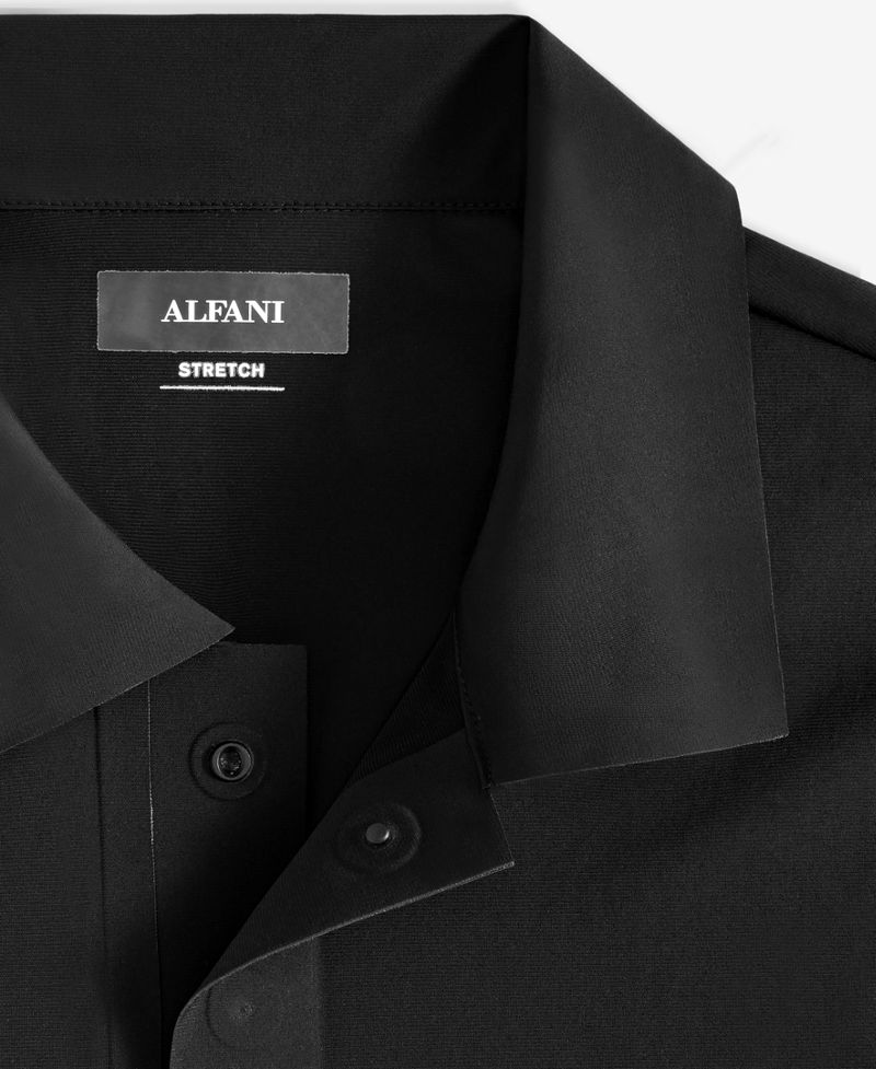 Alfani Kişi Laser Cut Qısa Tərəvəz Performans Polo Köynəyi