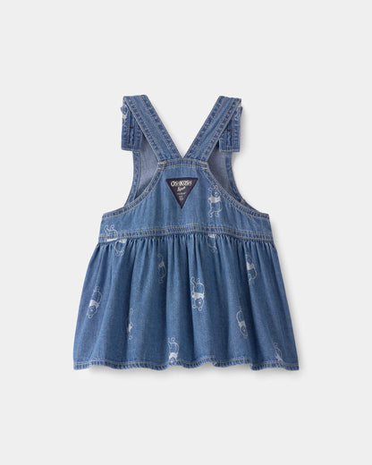 Carter's Qız Uşaq Disney© Winnie the Pooh Denim Sarğılı Etek Kombinezon - Açıq Yıkama