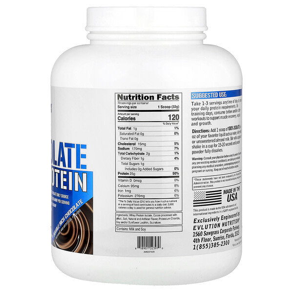 Evlution Nutrition 100 Isolate Protein Dubay Zəngin Şokolad 5 Lb (2,268 Kg)