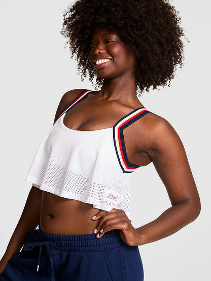 PINK Mesh Flowy Cropped Tank Qadın Atlet