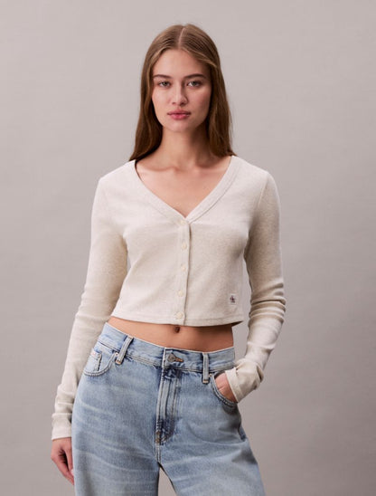Calvin Klein Rib Cropped Cardigan Qadın Kardiqanı