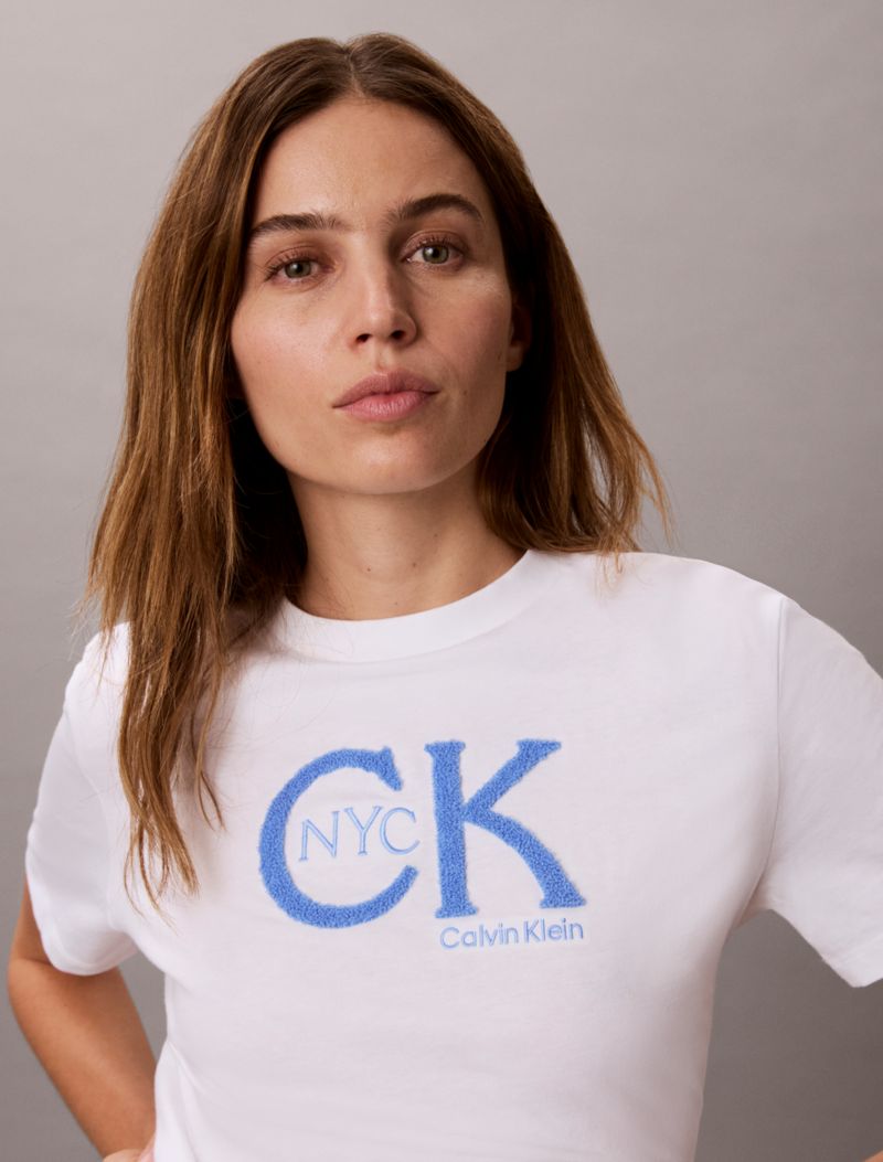 Calvin Klein NYC Monogram Qrafiki Klassik Köynək