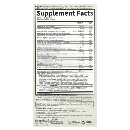 Garden of Life Vitamin Code Raw One Qadınlar üçün Günlük Multivitamin 75 Veqetarian Kapsul