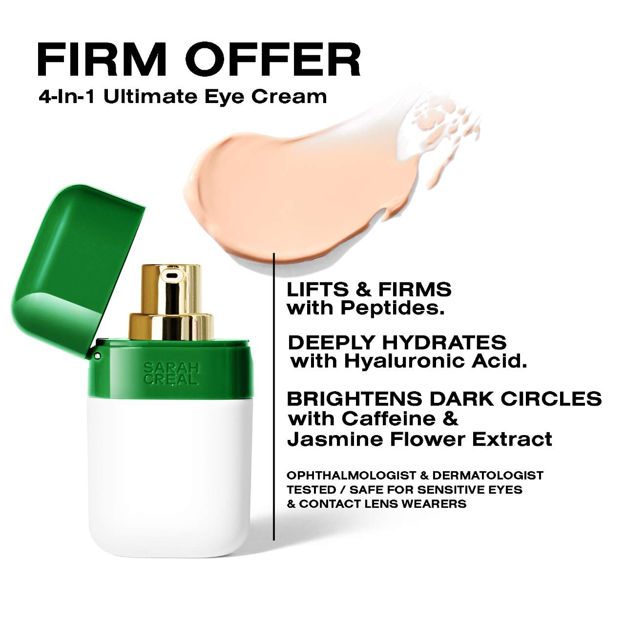 Sarah Creal Firm Offer Ultimate 4-in-1 Peptid Göz Kremi və Primer
