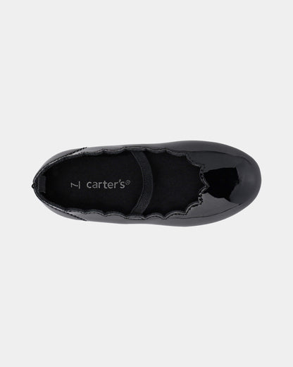 Carter's Balaca Qız Fırfırlı Parlaq Geyim Ayaqqabısı - Qara