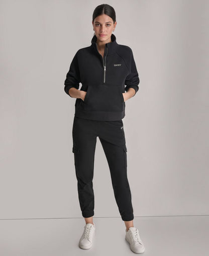 DKNY Sport DKNY Qadın Cıvata Logolu Yarım Fermuar Sweatshirt