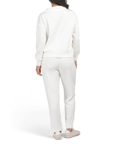 ELIE BY ELIE TAHARI 2 Parçalı Scuba Triko Bluzka və Şalvar Dəsti