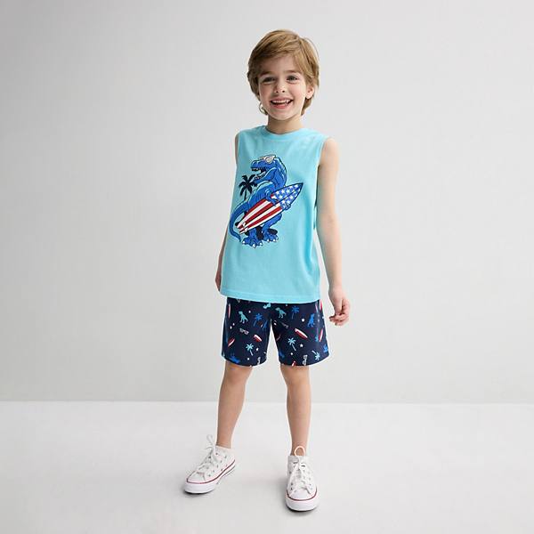 Oğlan 4-12 Jumping Beans® 2 Parça Əzələ Atlet və Şortlu Dəst