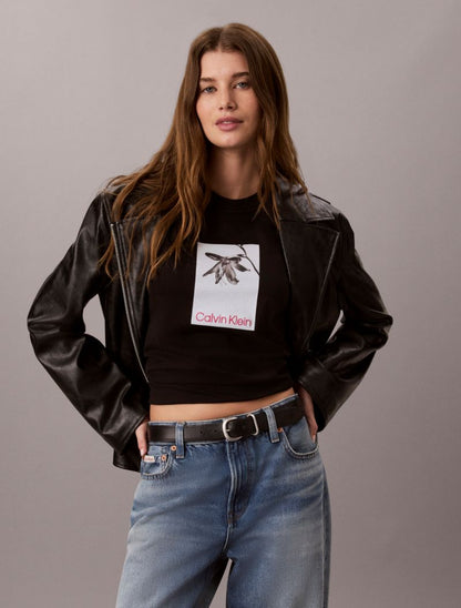 Calvin Klein Floral Photo Graphic Klassik Köynək