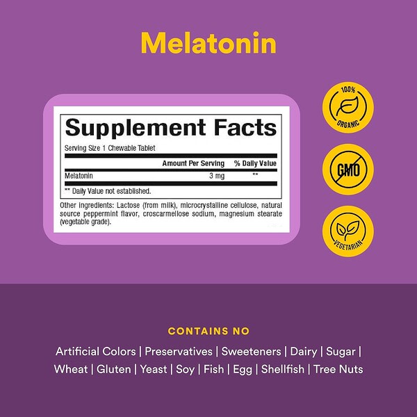 Natural Factors Stress Relax Melatonin 3 Mg 90 Çiğnənən Tablet