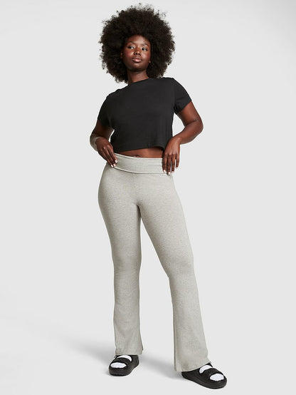 PINK All-Day Cotton™ Foldover Flare Leggings
