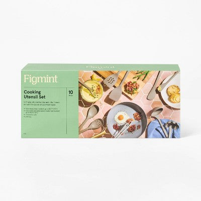 Figmint 10 Parça Nylon Bişirmə Qabaları Dəsti Boz
