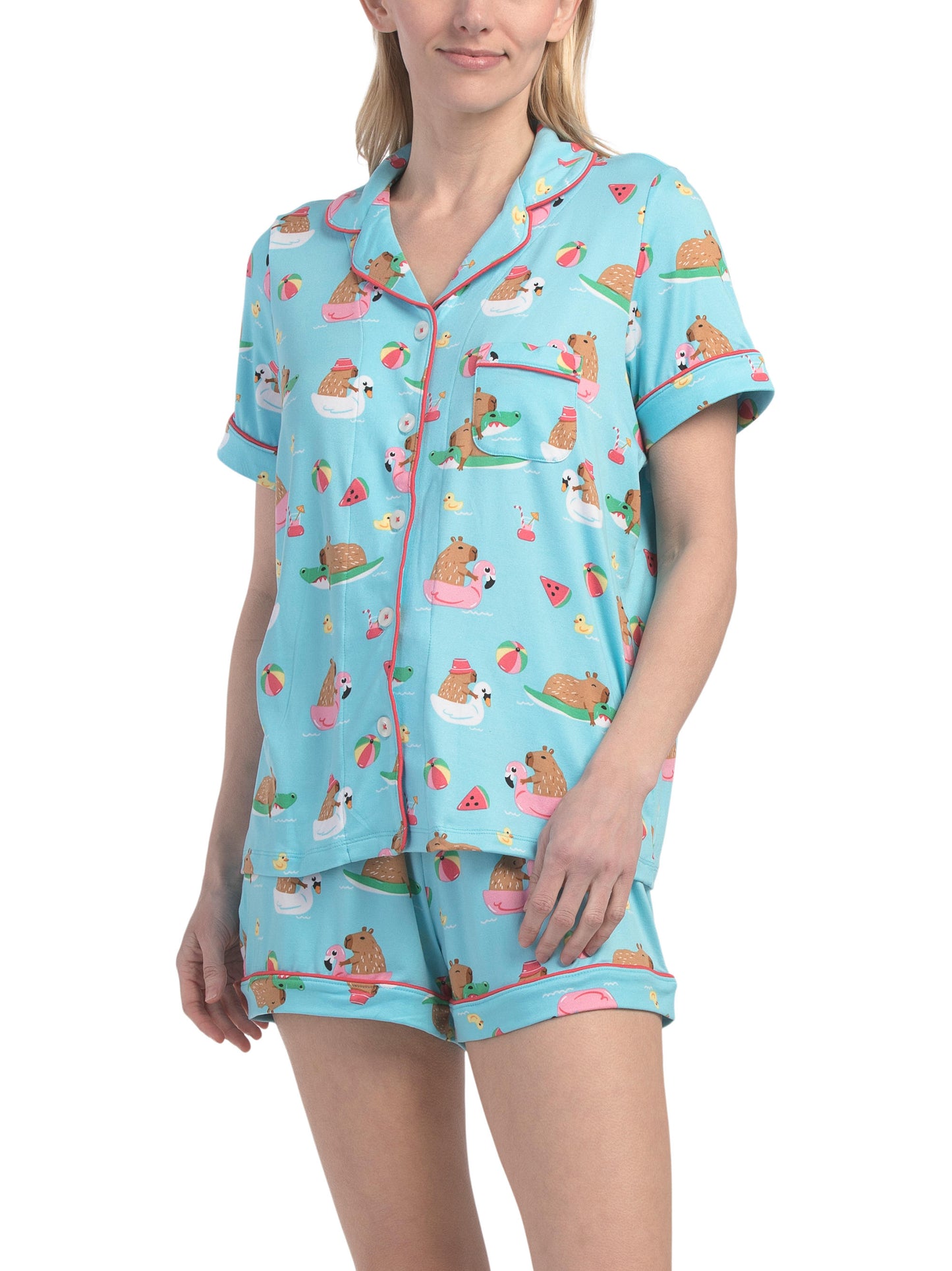 PILLOW TALK 2 Parçalı Kirpi Flotasyon Üstlük və Şortu Pijama Dəsti