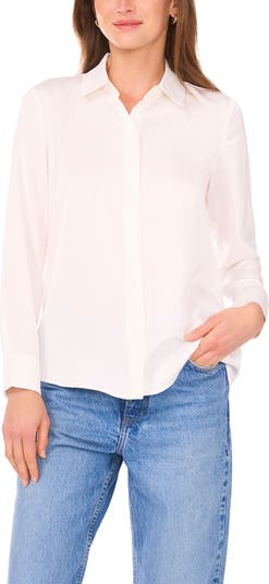 Vince Camuto Satin Uzun Tənli Düymələr Köynəyi