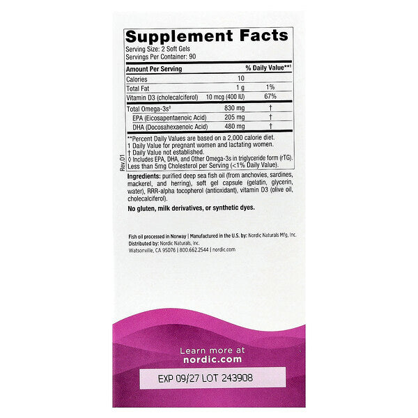 Nordic Naturals Prenatal DHA 180 Soft Gels