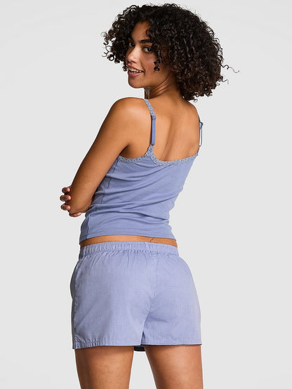 PINK Boxy Pambıq Pijama Şortları