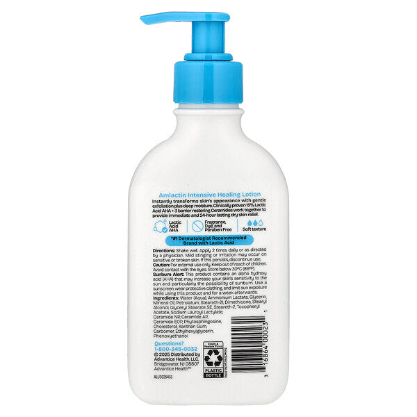 Amlactin Intensive Healing 15% AHA Lotion Çox Quru Toz Olan Dəri üçün Ərəksiz 225g