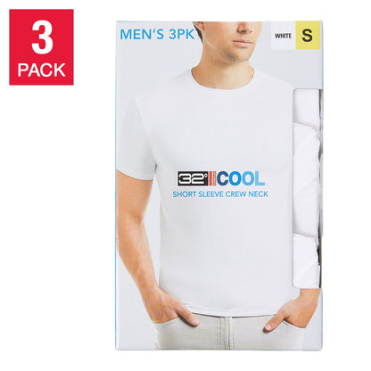 32 Degrees Kişi Cool Tee 3-Paket Qara XL