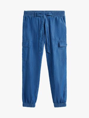 Tommy Hilfiger Kəmərli Kargo Joqqer, Tünd Chambray