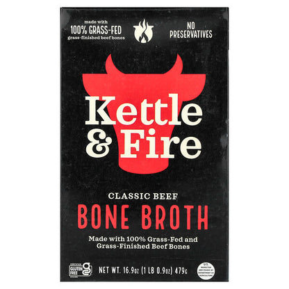 Kettle Fire Bone Broth Klassik Sığır Eti 16.9 oz 479 q