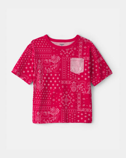 OshKosh B'gosh Oğlan Bandana Cibli Tişört - Qırmızı