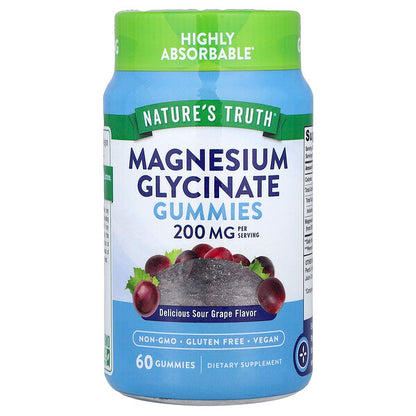 Nature's Truth Magnesium Glycinate Qamma Vitaminlər Turş Üzüm 60 Adet