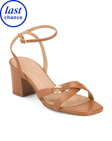 LK BENNETT İspaniyada İstehsal Edilmiş Dəri Ena Oloid Blok Topuqlu Formal Sandal