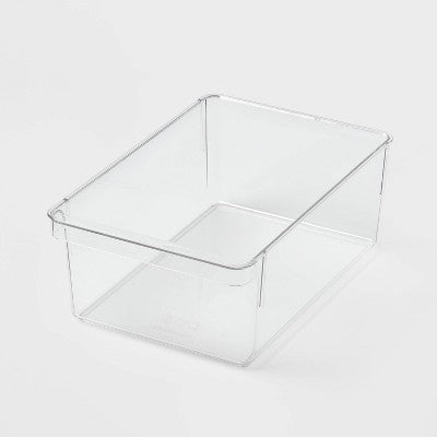 Brightroom Kiçik Geniş Soyuducu və Pantri Təşkilatçı Qabı - Şəffaf Mətbəx Saxlama, Dondurmaçı Üçün Təhlükəsiz, 10.5"x6.94"