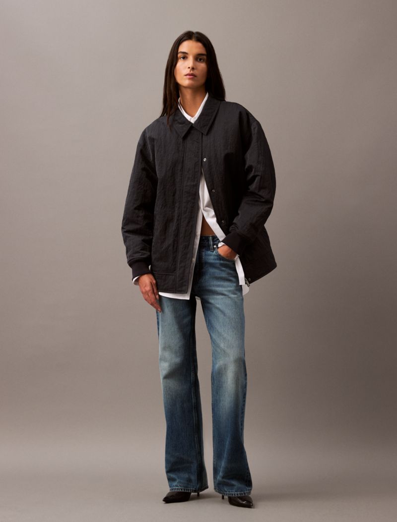 Calvin Klein Əzilmiş Nylon Bomber Gödəkçə