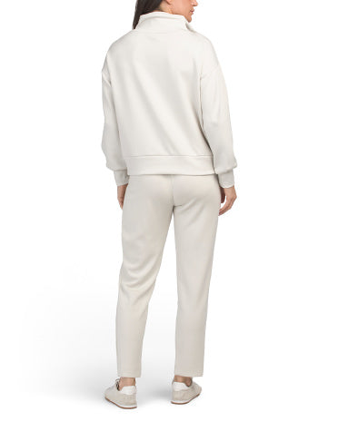 ELIE BY ELIE TAHARI 2 Parçalı Scuba Triko Bluzka və Uyğun Şalvar Dəsti