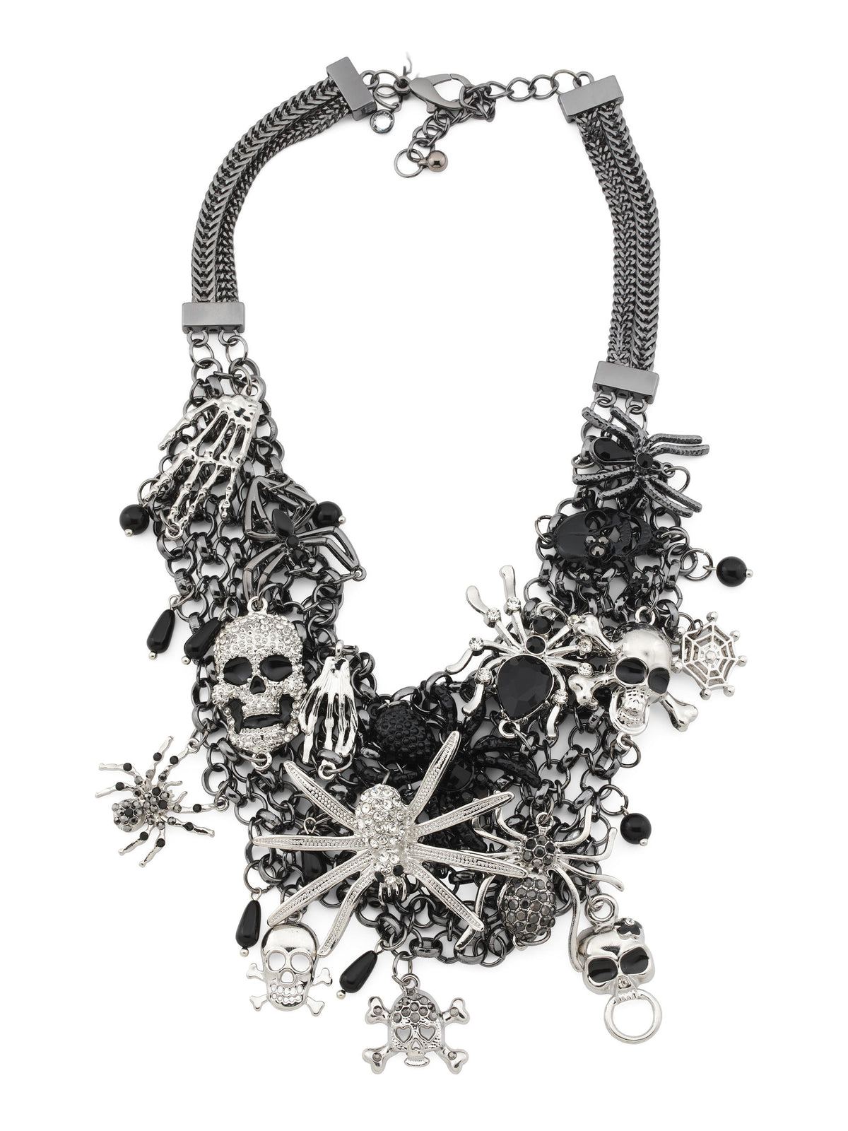 NATASHA Hematite Combo Halloween Əsəlbağı Gərdən Zəbilləsi