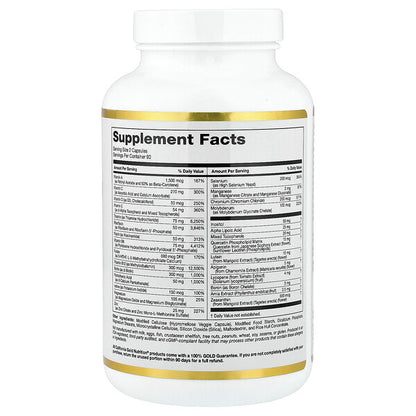 California Gold Nutrition Multivitamin və Mineral Methyl B12 Vitamin C L Methylfolate və Bio Quercetin Günlük