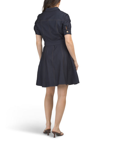 NANETTE NANETTE LEPORE Düymə Əsaslı Stretchli Denim Mini Geyim