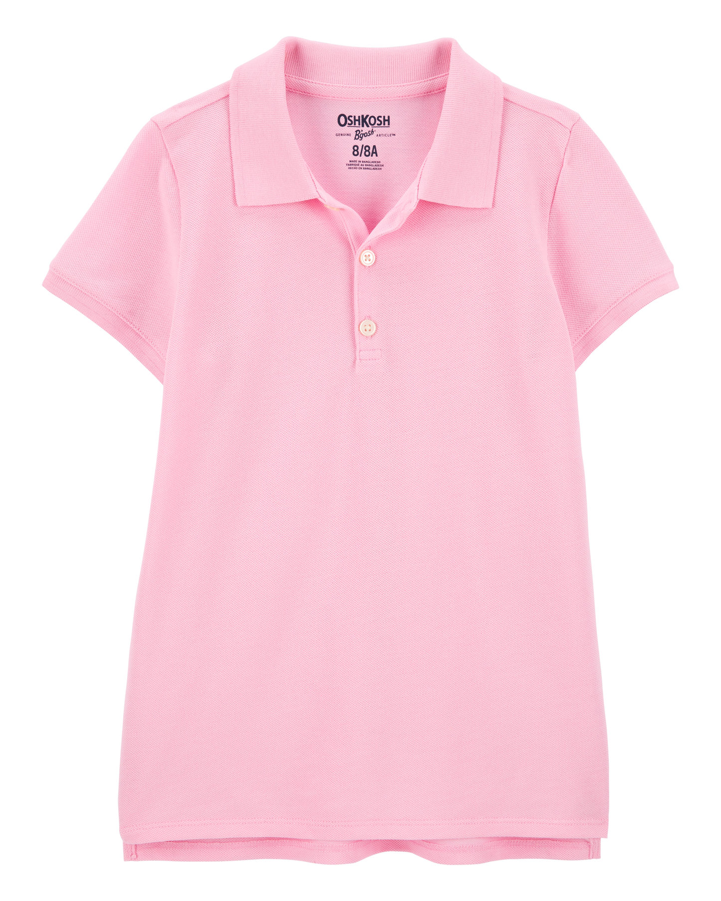 OshKosh B'gosh Qız Piqué Polo Köynəyi - Çəhrayı