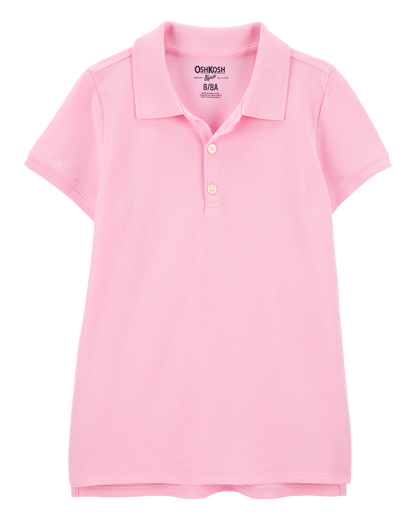 OshKosh B'gosh Qız Piqué Polo Köynəyi - Çəhrayı