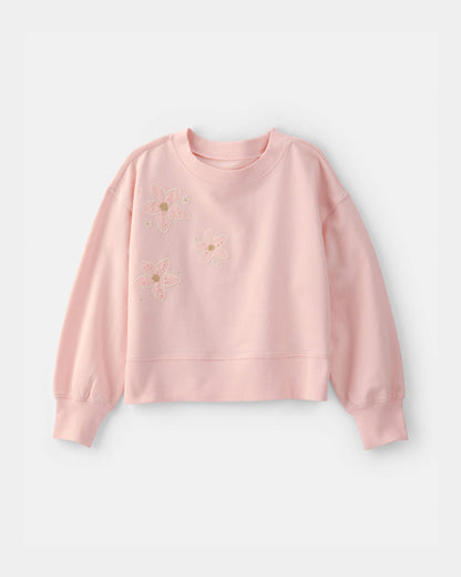 Carter's Qız Uşaq Çiçək Desenli Fleece Huddi - Çəhrayı