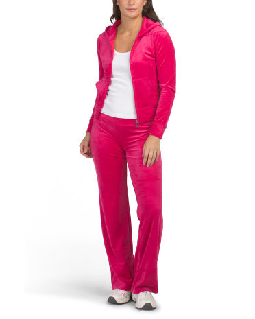 JUICY COUTURE 2 Parçalı Core Classic Velour Huddi və Şalvar Dəsti