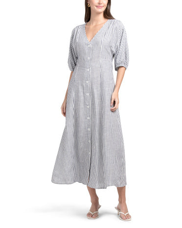 MAX STUDIO Flutter Sleeve V-neck Maxi Geyim