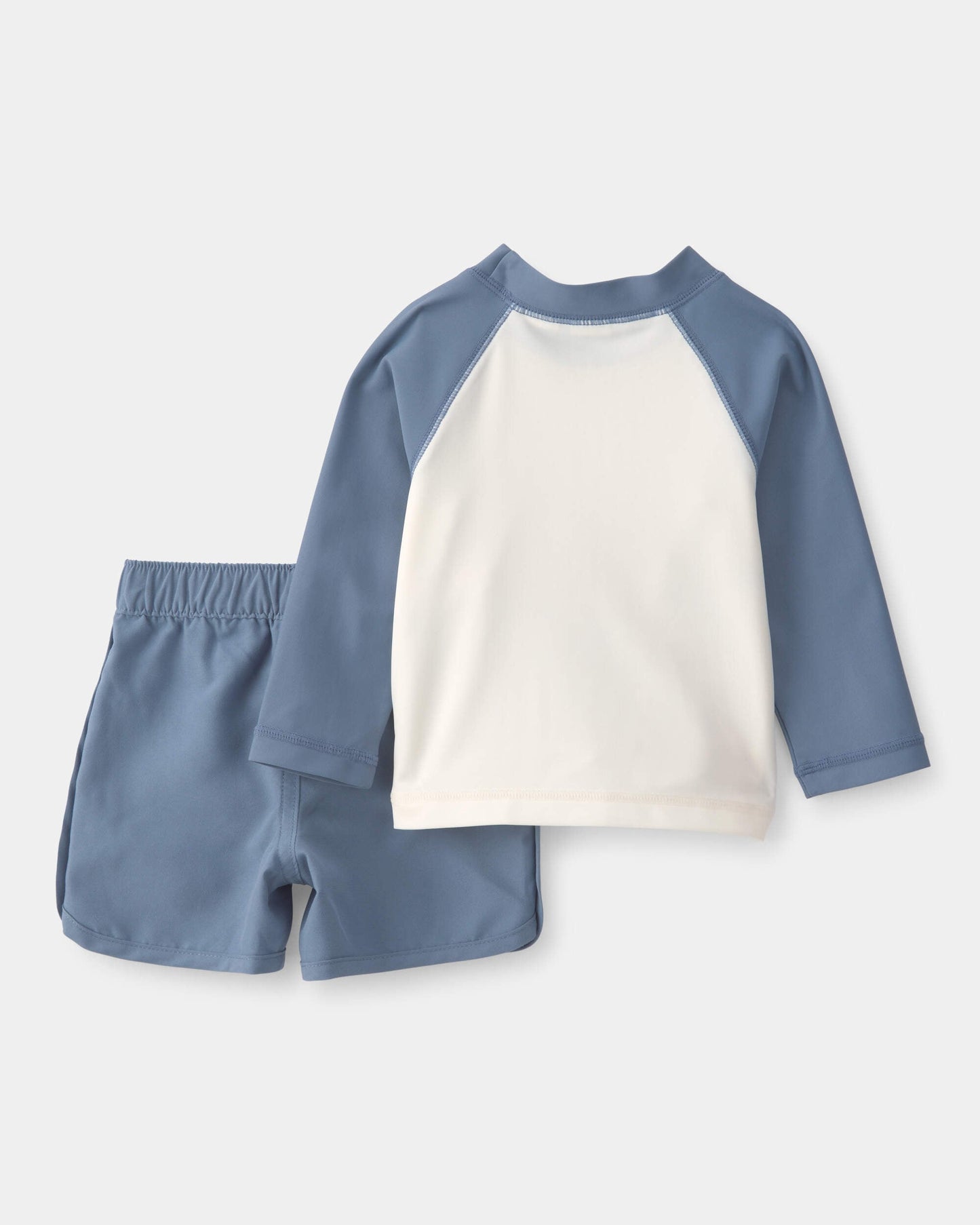 Carter's Uşaq Oğlan 3 Parçalı Palma Ağacı Uzun Kollu Rashguard Üzgüçülük Dəsti - Mavi/Ağ