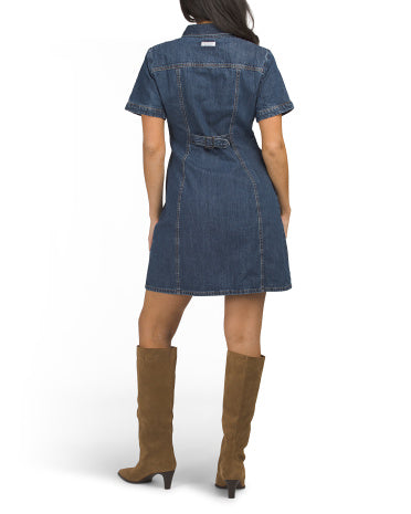 LEVIS Rinoa Qısa Kollu Denim Mini Geyim