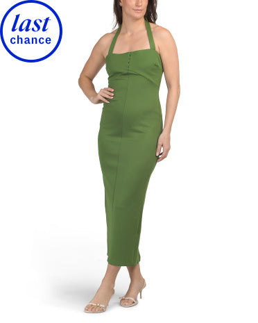SELFIE LESLIE Goldfoil Halter Neck Maxi Geyim