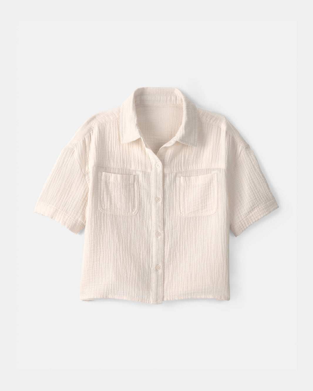 OshKosh B'gosh Qız Üçün Tüllü Qısa Kollu Bluzka - Krem